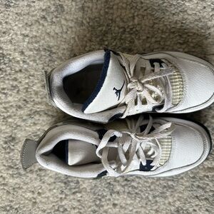 Kids White and Blue Sneakers retro 4 Jordan sneakers
